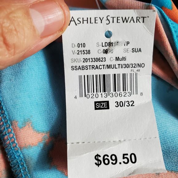 Ashley Stewart Printed Bead Embellished Jumpsuit Size 30/32W NWT - Picture 13 of 14